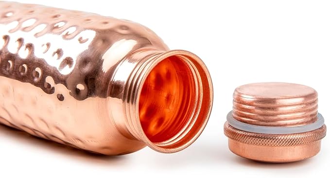 Copper 1 liter close hammered water bottle (1 pcs)