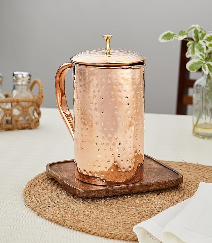 Copper Close Hammered Jug 1 Liter