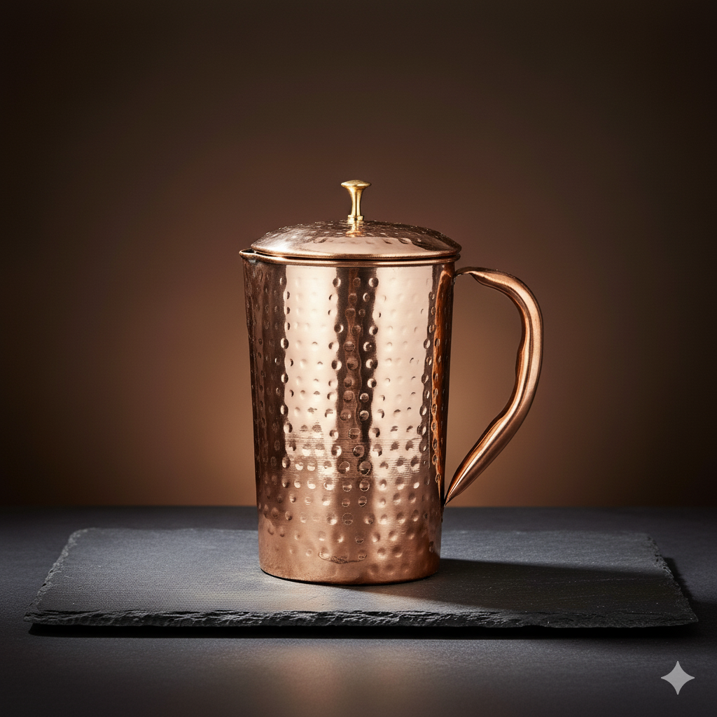 Copper Close Hammered Jug 1 Liter