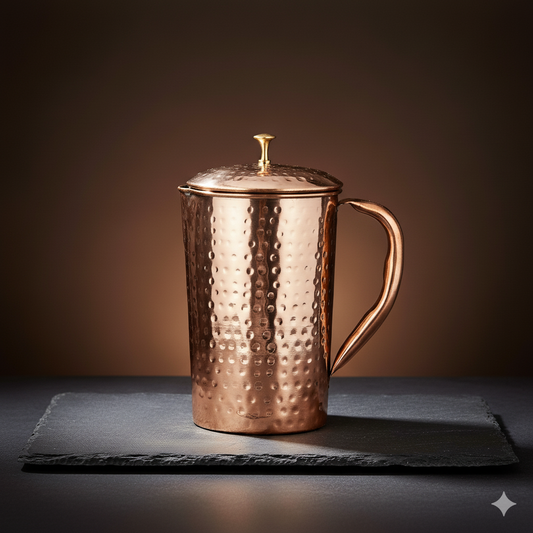 Copper Close Hammered Jug 1 Liter
